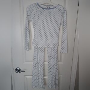 Princess Polly White and Blue Heart Pajama Set